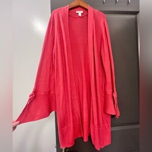LOFT Long Coral Cardigan Women's Sweater XL